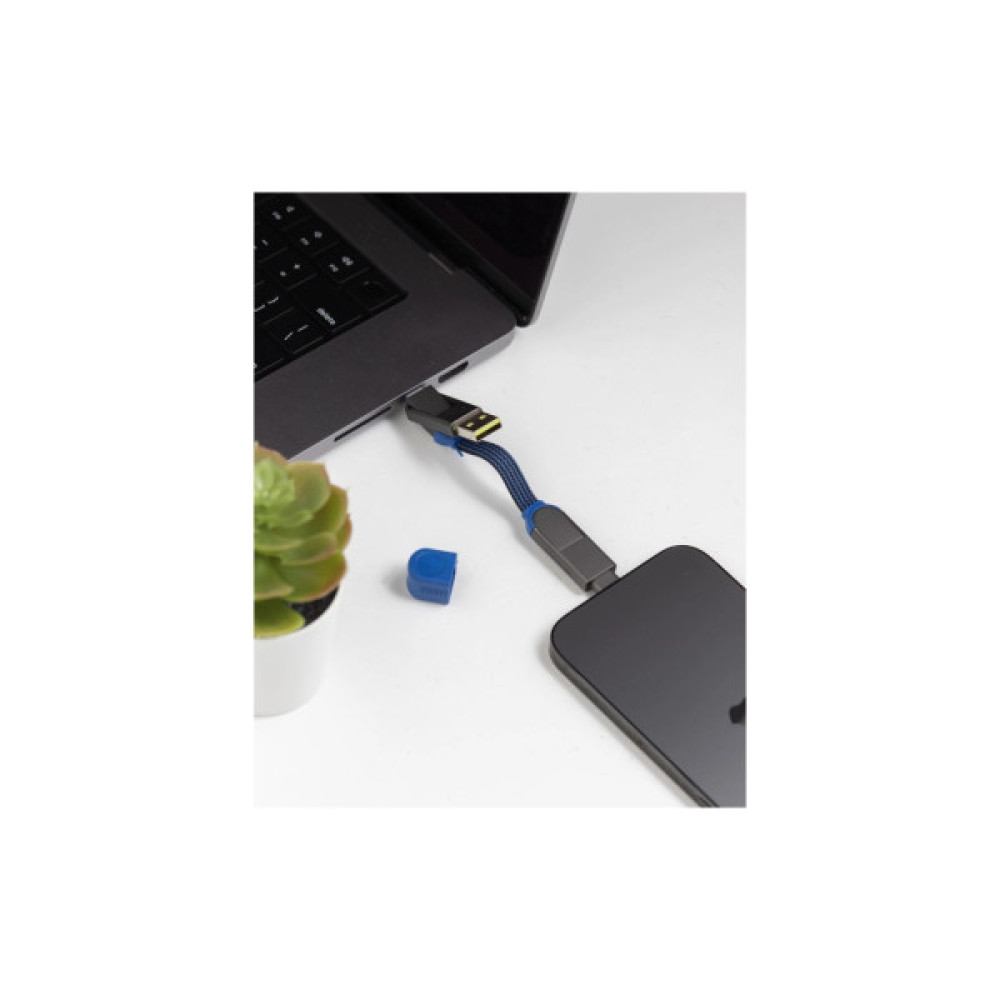 Дата кабель 6in1 inCharge X 0,14m 100W blue Rolling Square (X02WR)