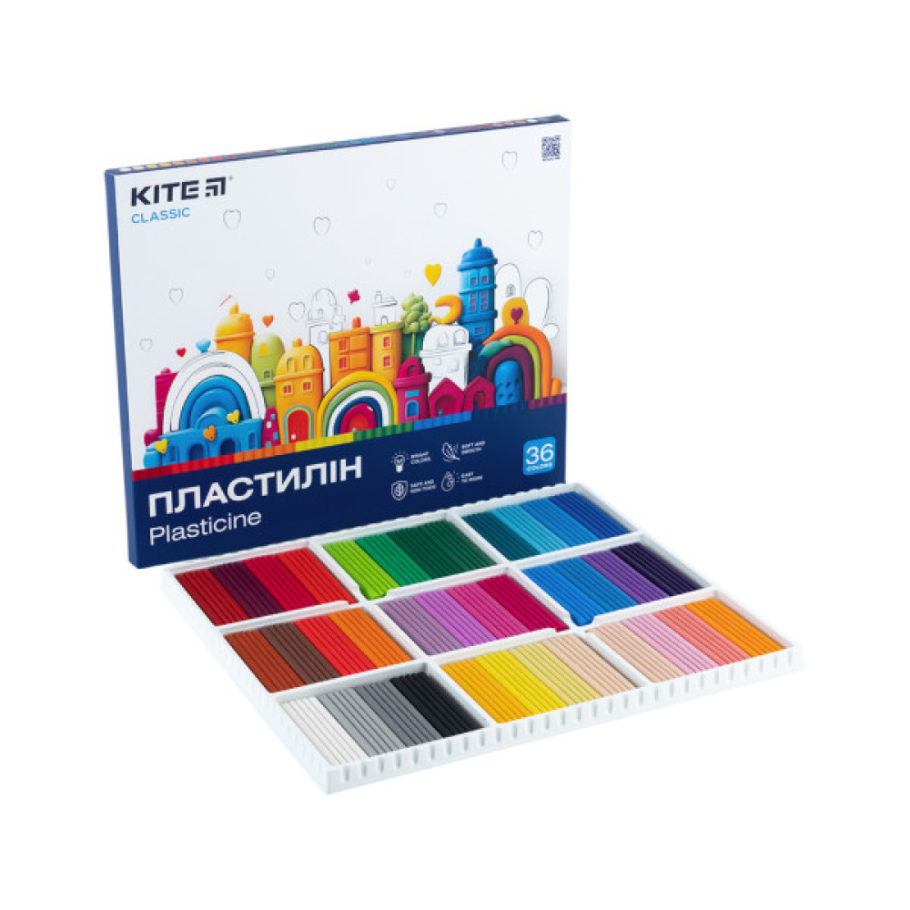 Пластилін Kite Classic 36 кольорів, 720 г (K-078)