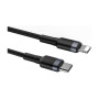 Дата кабель USB-C to Lightning 1.0m 18W 2.1A Cafule Black-Grey Baseus (CATLKLF-G1) Дата кабель USB-C to Lightning 1.0m 18W 2.1A Cafule Black-Grey Baseus (CATLKLF-G1)