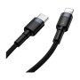 Дата кабель USB-C to Lightning 1.0m 18W 2.1A Cafule Black-Grey Baseus (CATLKLF-G1) Дата кабель USB-C to Lightning 1.0m 18W 2.1A Cafule Black-Grey Baseus (CATLKLF-G1)