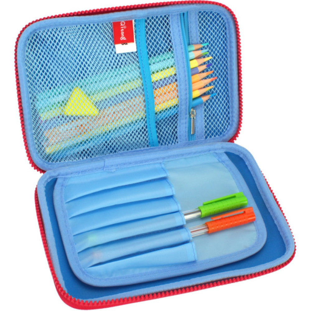 Пенал Cool For School з тисненням 1 відділення Блакитний (QT-5661-Blue)