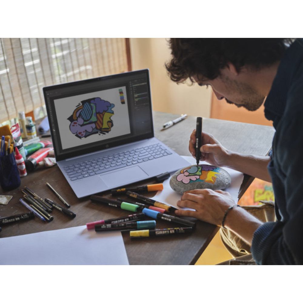 Ноутбук HP OmniBook 5 16-af1008ua 16" WUXGA IPS AG, Intel U7-255U, 32GB, F1TB, UMA, DOS, блакитний