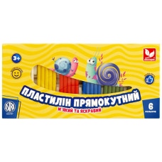 Пластилін Школярик Прямокутний 6 кольорів 140 г (303116001-UA)