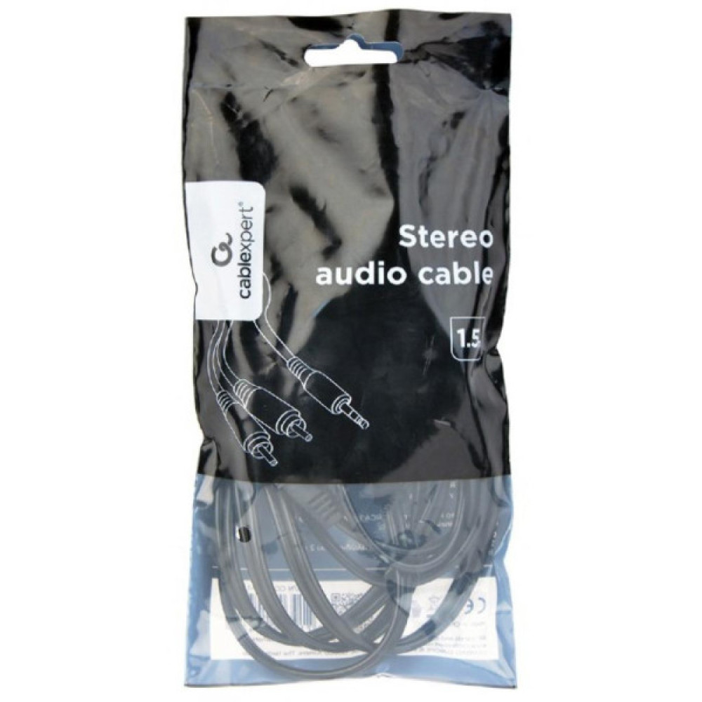 Кабель мультимедійний 3.5mm M to 2xRCA M 1.5m Cablexpert (CCA-352-1.5M)