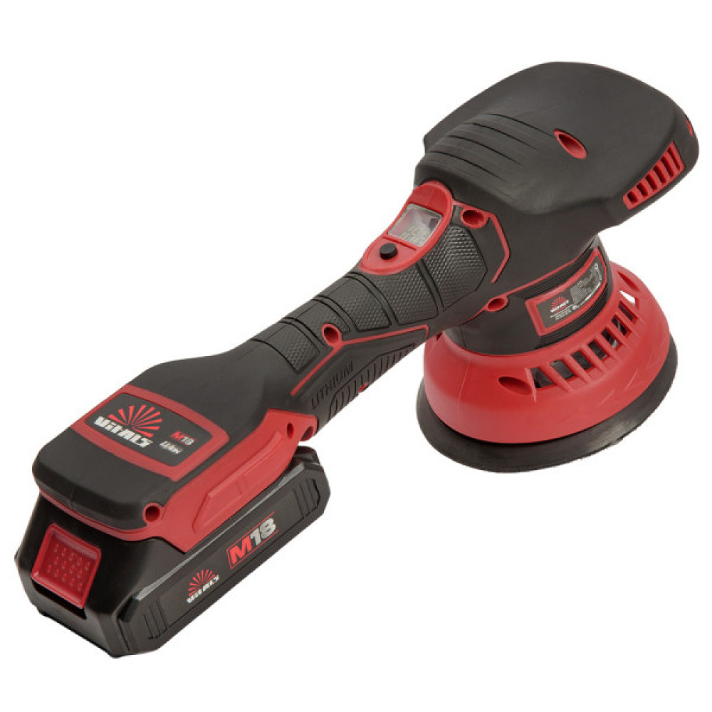 Шліфувальна машина Vitals Master, PS 1812c BL Kit, 18V, 2Ah, 125мм, 0–5500об/хв, ЗП, 1.59кг (243620)