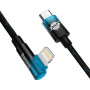 Дата кабель USB-C to Lightning 1.0m 20W 90° corner black/blue Baseus (CAVP000221) Дата кабель USB-C to Lightning 1.0m 20W 90° corner black/blue Baseus (CAVP000221)