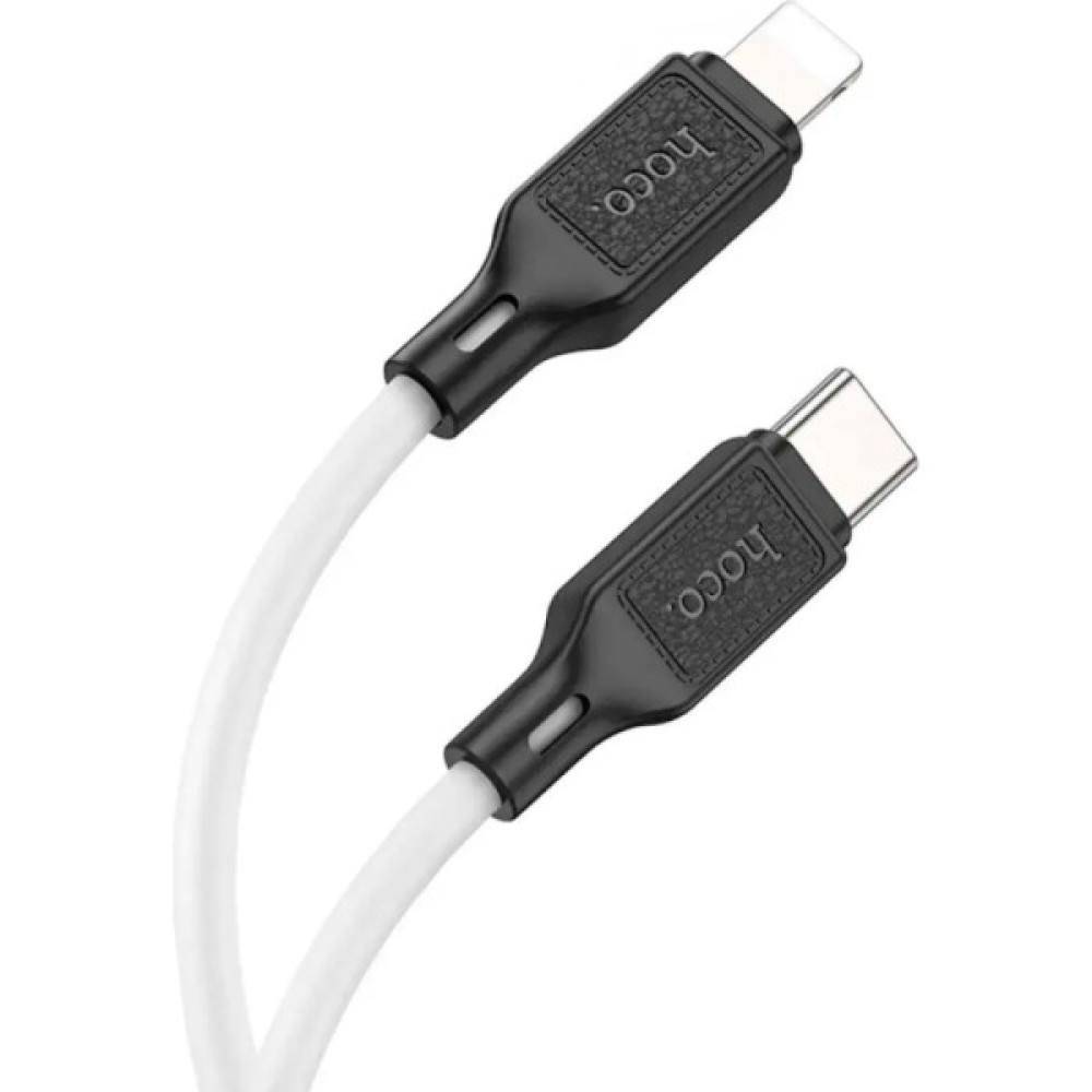 Дата кабель USB-C to Lightning 1.0m Cool silicone PD 20W X90 white HOCO (6931474788399)