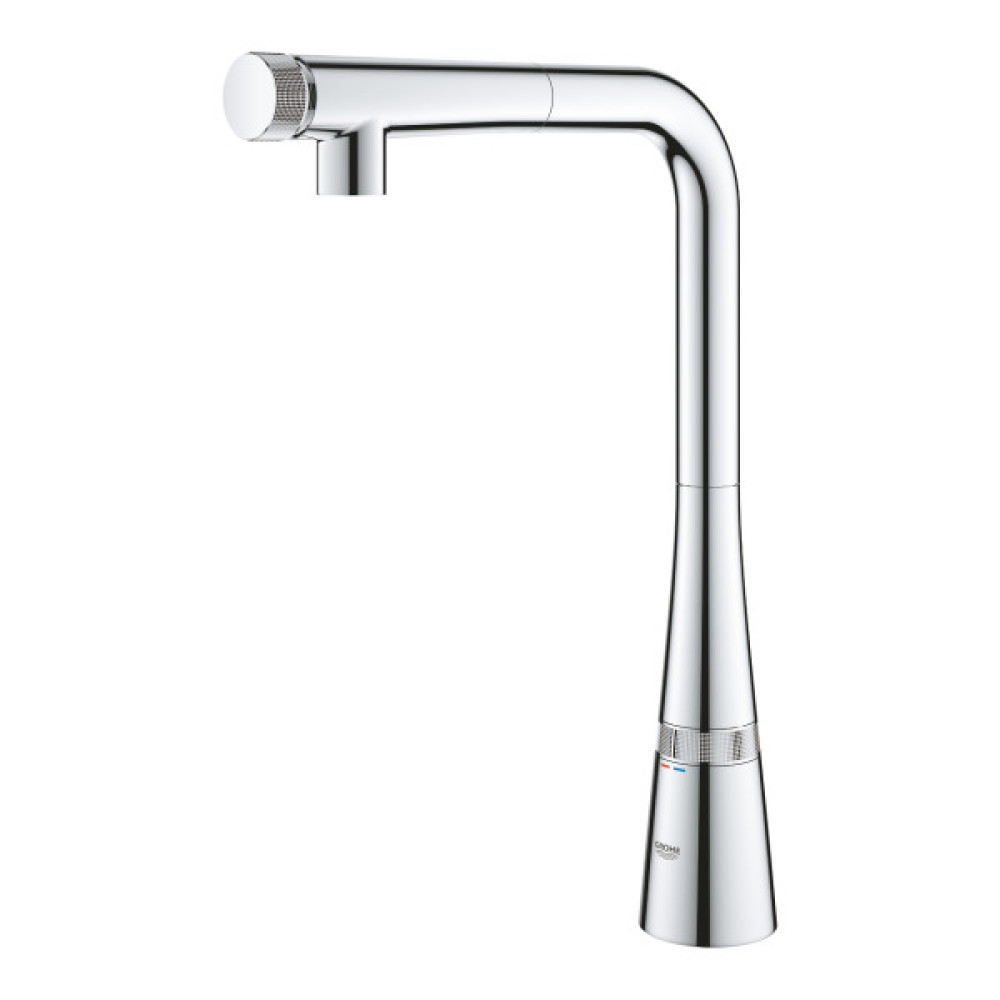 Змішувач для кухні Grohe Scala Smart Control, довж.виливу - 318мм, поворотний/витяжний, кнопка/обертова рукоять, хром