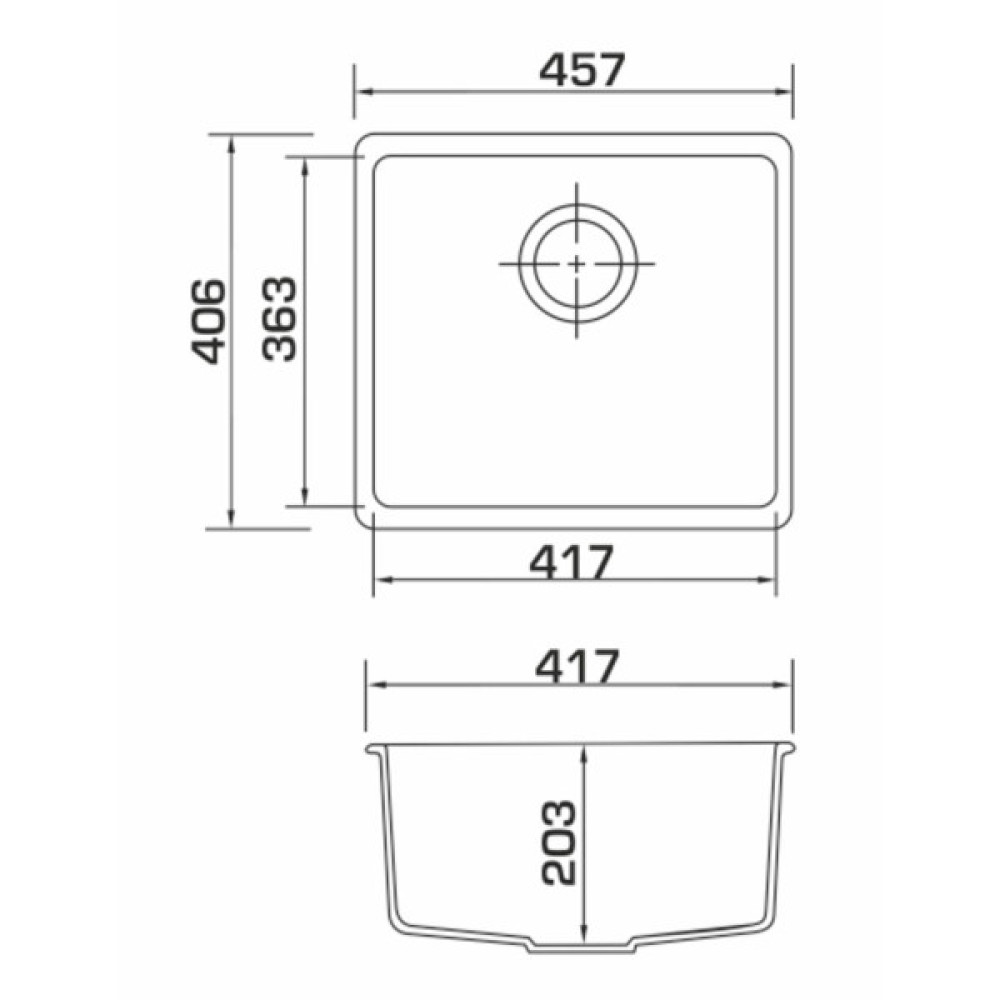 Мийка кухонна GRANADO Under top avena (gr1902)