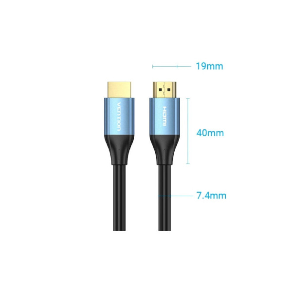 Кабель мультимедійний HDMI M to HDMI M 1.5m V2.0 4K60Hz aluminum alloy blue Vention (ALHSG)