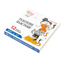 Пластилін Rosa Kids Cats, зі стеком, 12 кольорів 192 г (4823098541592)