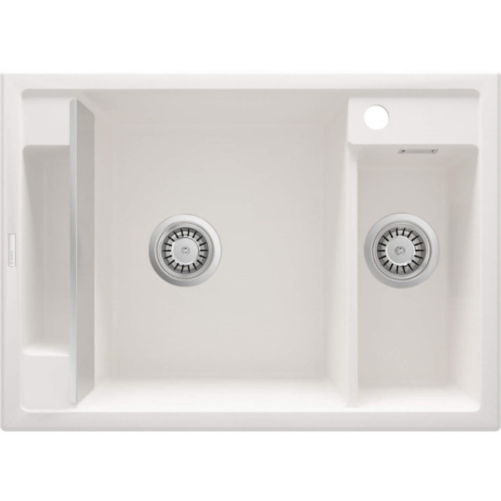 Мийка кухонна Deante Magnetic, граніт, прямокутник, без крила, 690х500х219мм, чаша - 1.5, накладна, алебастр