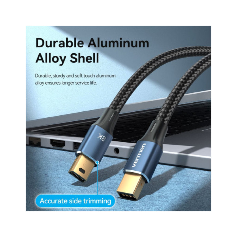 Кабель мультимедійний miniDisplayPort M to Mini DisplayPort M 2.0m V1.4 8K60Hz blue Vention (HCGLH)