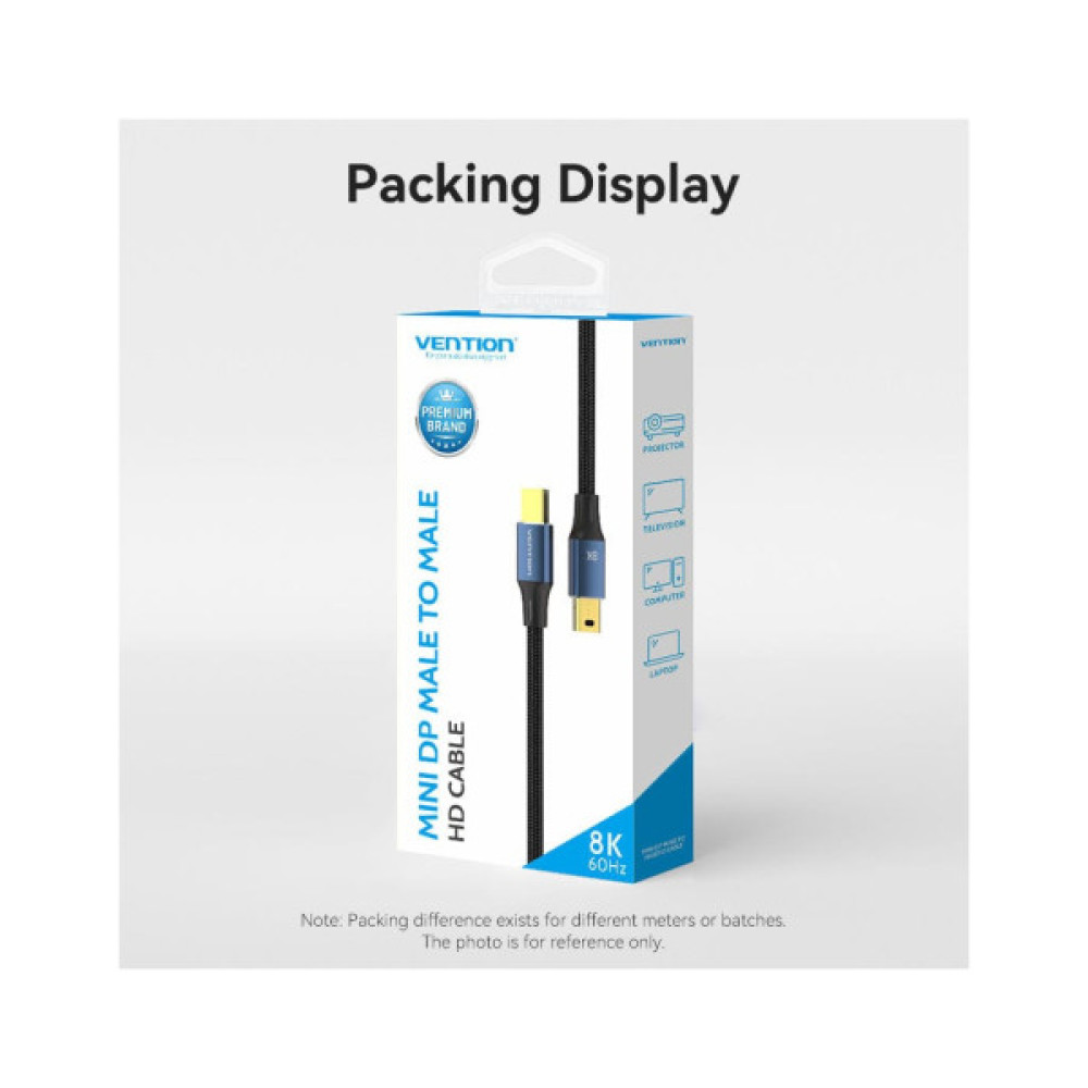 Кабель мультимедійний miniDisplayPort M to Mini DisplayPort M 2.0m V1.4 8K60Hz blue Vention (HCGLH)