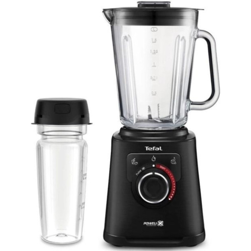 Блендер Tefal стаціонарний Perfectmix+ 1200Вт, чаша-2000мл, ємність для смузі, скло, чорний