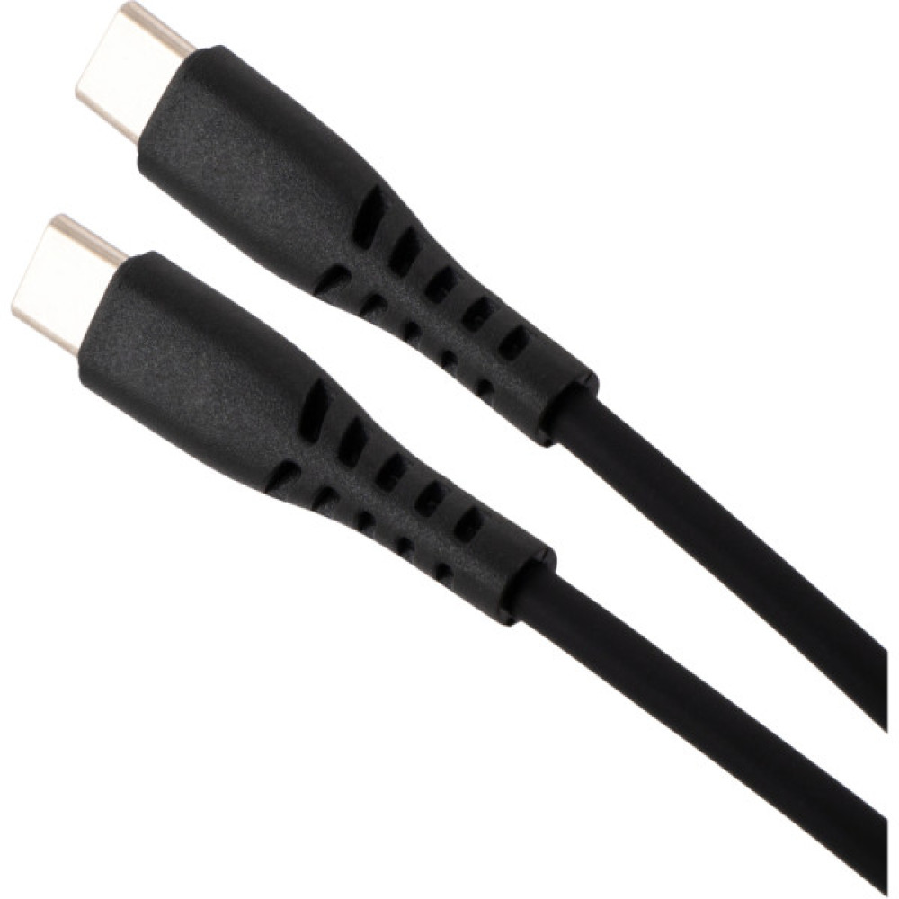 Дата кабель USB-C to USB-C 1.2m 60W Silicon Black Vinga (VCDCCC2612SB)