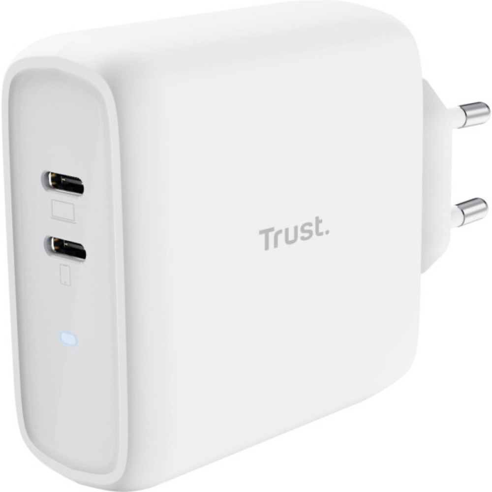Зарядний пристрій Trust Maxo 65W 2xUSB-C PD white (25381_TRUST) Зарядний пристрій Trust Maxo 65W 2xUSB-C PD white (25381_TRUST)