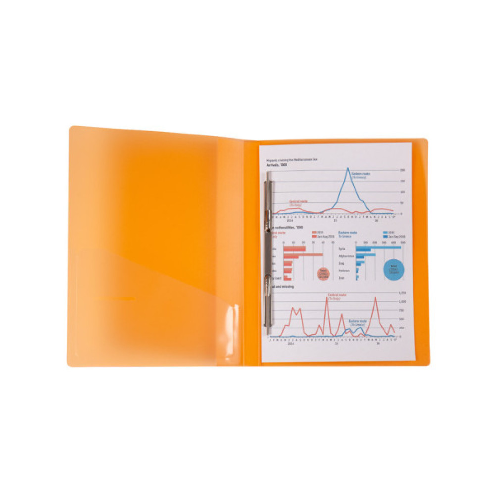 Папка-швидкозшивач Axent A4 700 мкм Прозора помаранчева (1304-25-A)