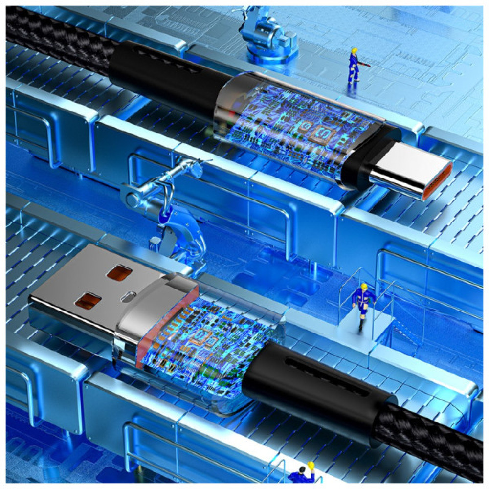 Дата кабель USB 2.0 AM to USB-C 1.0m 7A 100W blue Essager (EXC7A-CG03-P)