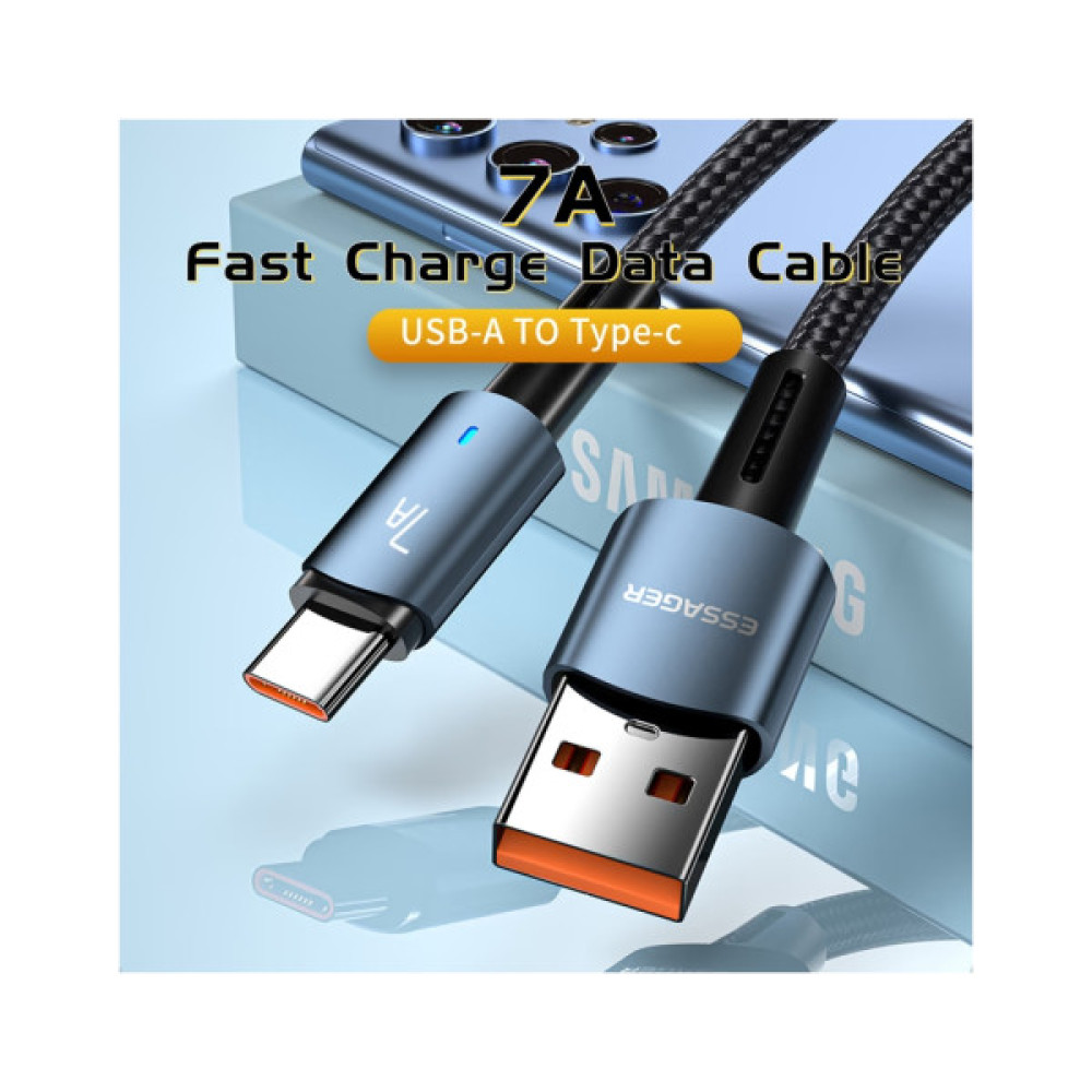 Дата кабель USB 2.0 AM to USB-C 1.0m 7A 100W blue Essager (EXC7A-CG03-P)