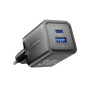 Зарядний пристрій Vention 1xUSB-C PD30W + 1xUSB QC3.0 30W GaN + cable USB-C to USB-C 1.0m black (TZ-FEQB0-EU-01)