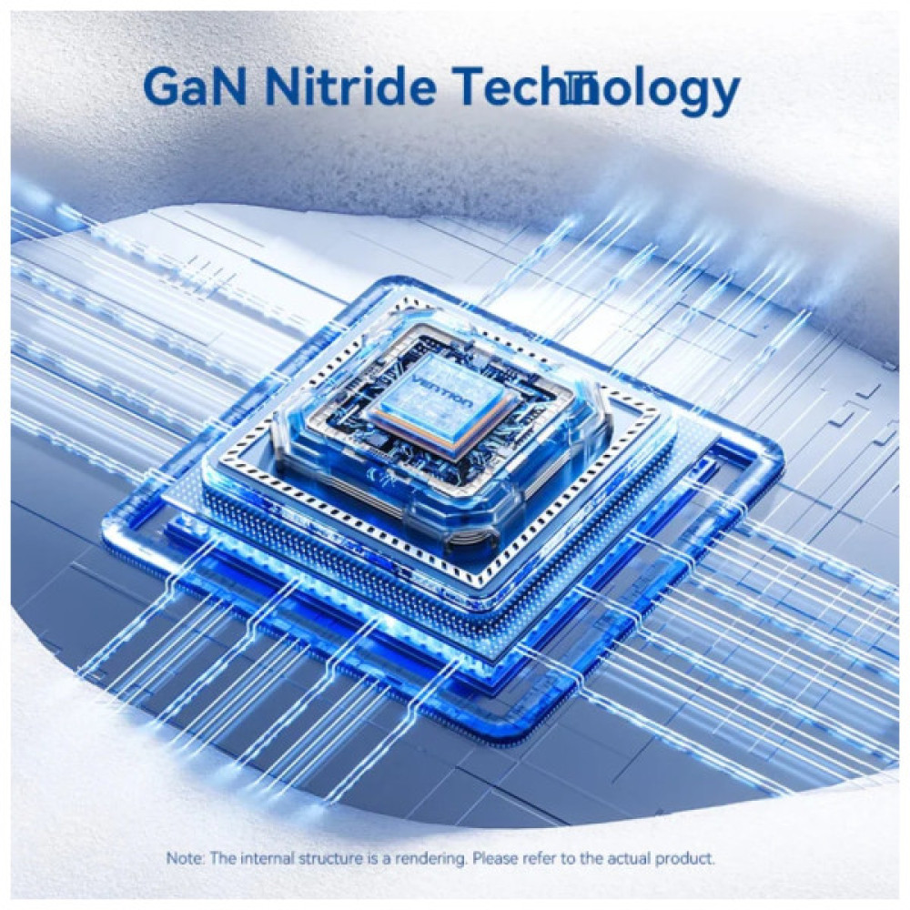 Зарядний пристрій Vention 1xUSB-C PD30W + 1xUSB QC3.0 30W GaN + cable USB-C to USB-C 1.0m black (TZ-FEQB0-EU-01)