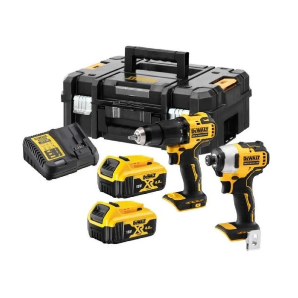 Набір із двох акумуляторних інструментів DeWalt безщіткових дриль-шурупокрут DCD709 шурупокрут ударний DCF809 акб 2х4А·год ЗП кейс 6.5кг