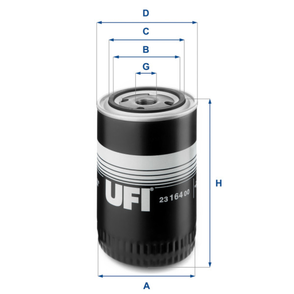 Фільтр масляний UFI 23.164.00 Фільтр масляний UFI 23.164.00