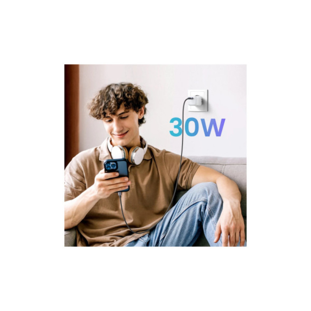 Зарядний пристрій Ugreen CD319 Nexode Mini USB-C PD30W GaN White (15326)