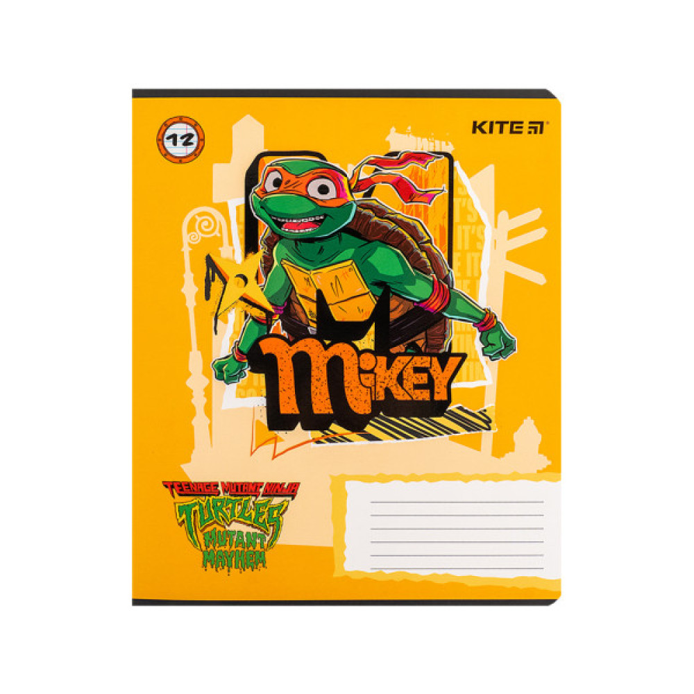 Зошит Kite Ninja Turtles, 12 аркушів, лінія (NT24-234)