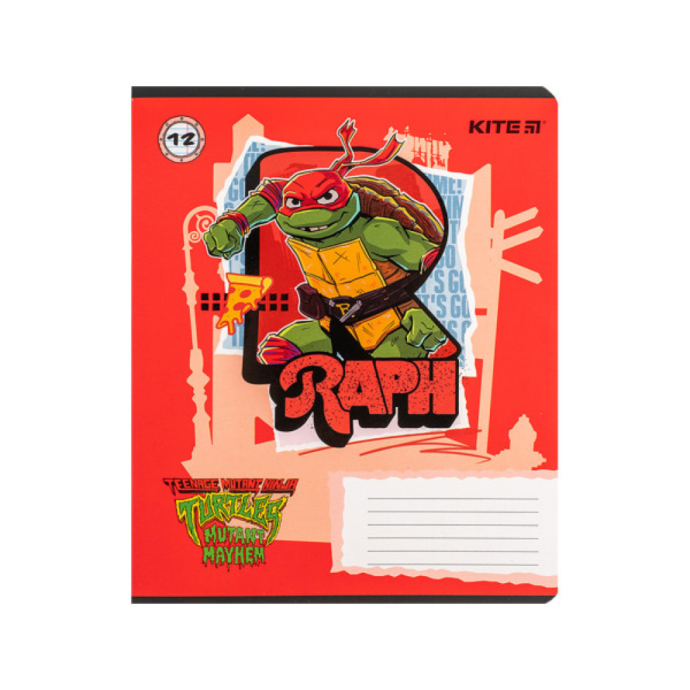 Зошит Kite Ninja Turtles, 12 аркушів, лінія (NT24-234)