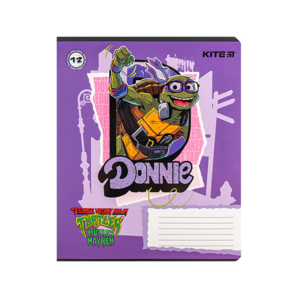 Зошит Kite Ninja Turtles, 12 аркушів, лінія (NT24-234)