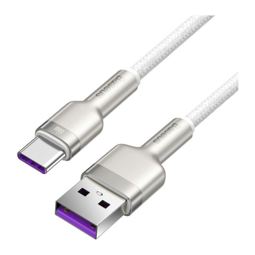 Дата кабель USB to USB-C 1.0m 6A 66W white Baseus (CAKF000102)