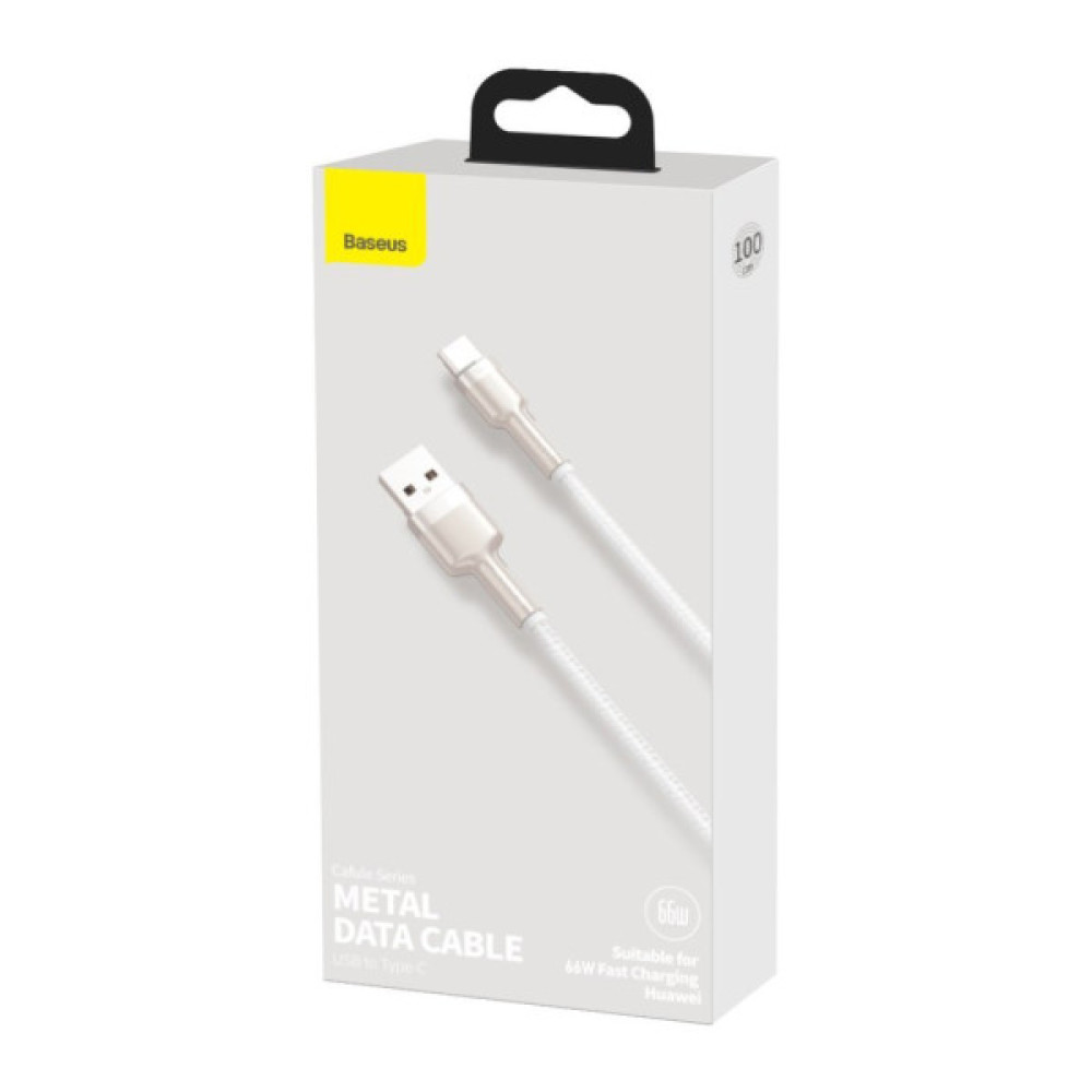 Дата кабель USB to USB-C 1.0m 6A 66W white Baseus (CAKF000102)