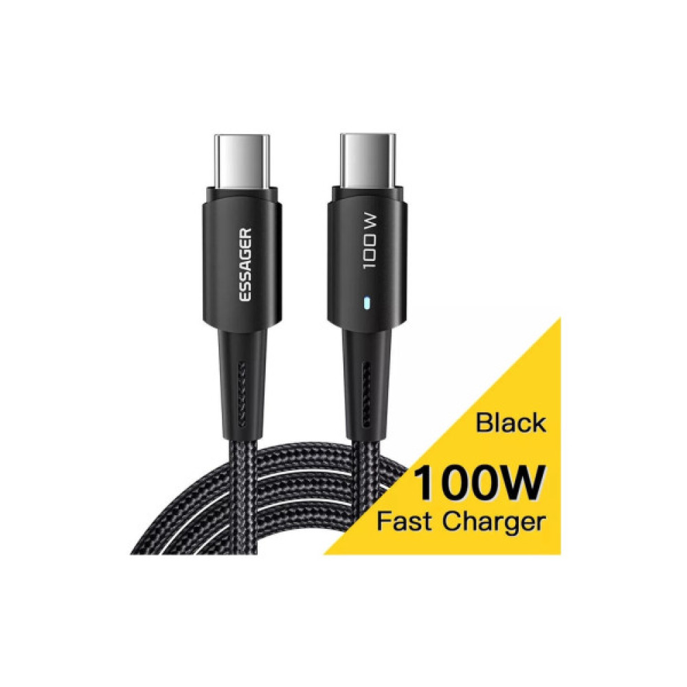 Дата кабель USB-C to USB-C 1.0m 100W black Essager (EXCTT1-CG01)