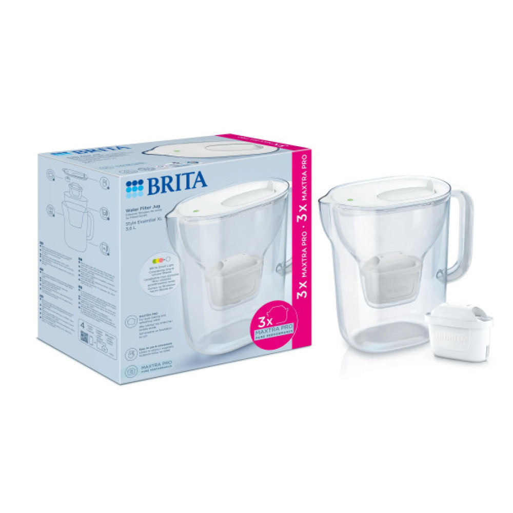 Фільтр-глечик Brita Style Essential XL MXPro 3.6л (2.3л очищеної води) + 3 картриджа білий