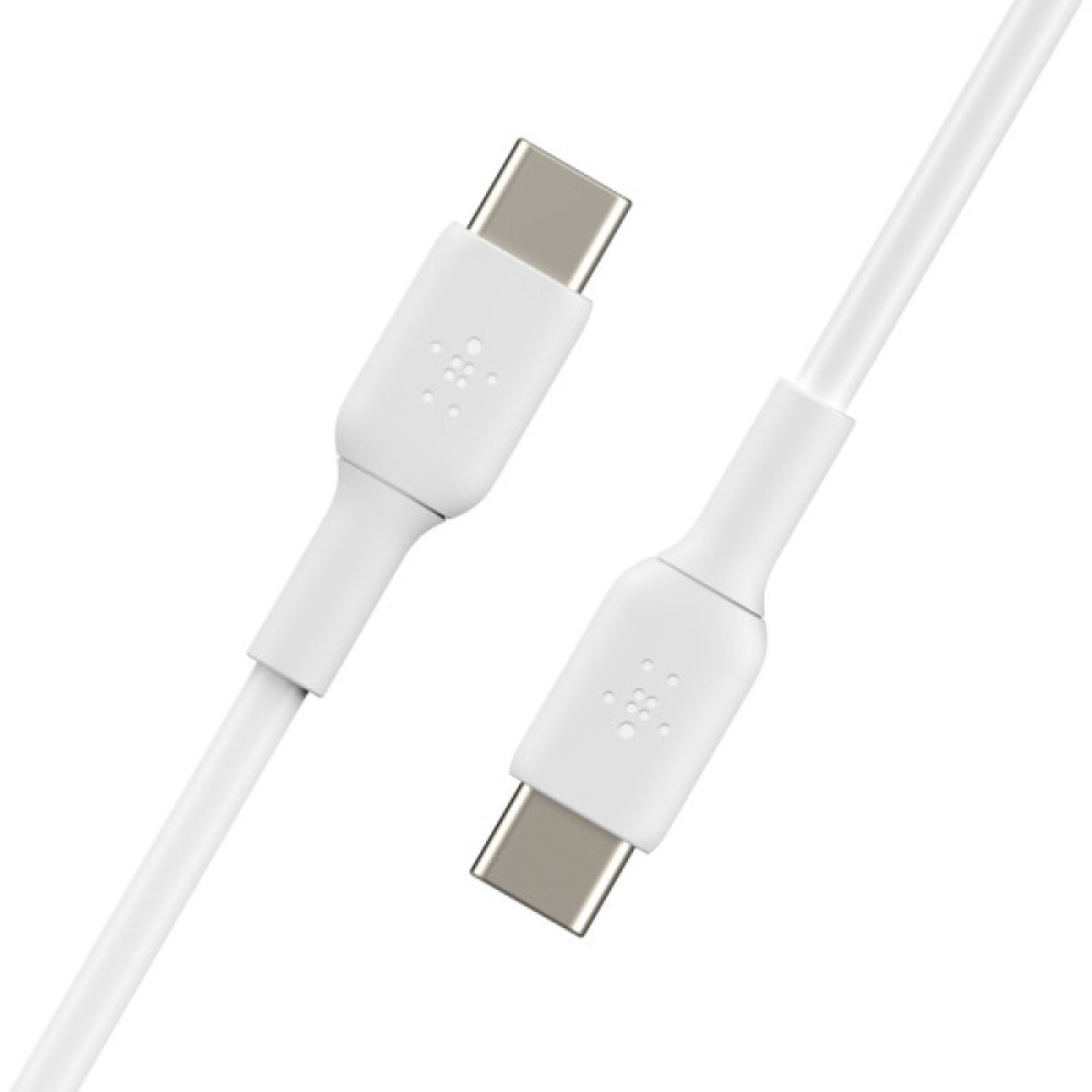 Кабель USB-C > USB-C заряджання/синхронізації Belkin 1м, 60Вт, Type-C, PVC, білий
