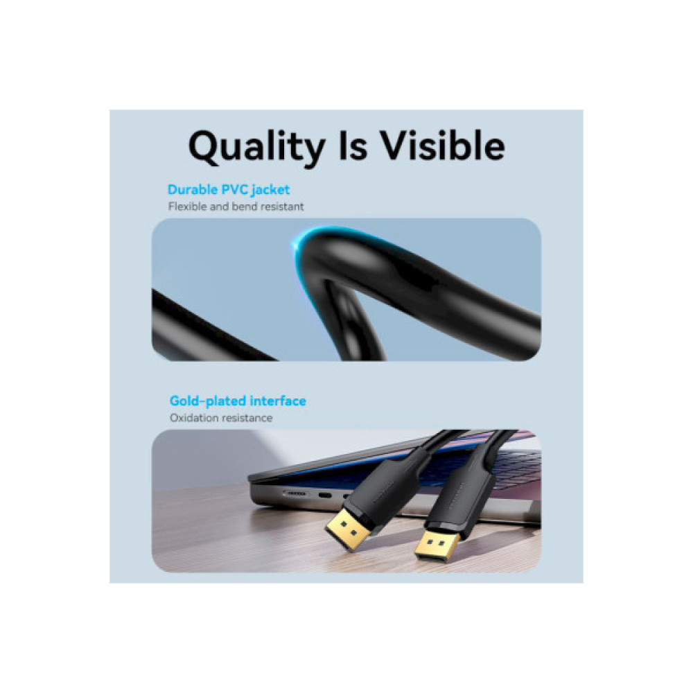 Кабель мультимедійний DisplayPort M to DisplayPort M 5.0m V1.2 4K60Hz VENTION (HAKBJ)