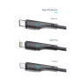 Дата кабель USB 2.0 AM to USB-C 3.0m black Essager (EXCT-LSC01)