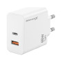 Зарядний пристрій Grand-X GaN 1xUSB-C + 1xUSB 65W PD3.0 QC4.0 AFC SCP FCP white (CH-960W)
