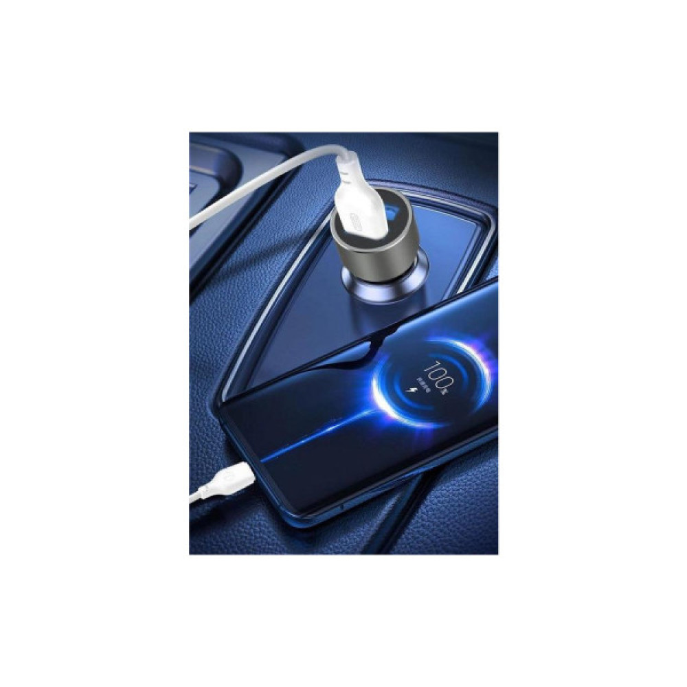 Зарядний пристрій XO TZ09 2.4A/2 USB + cable Type-C Grey (XO-TZ09T-GR)
