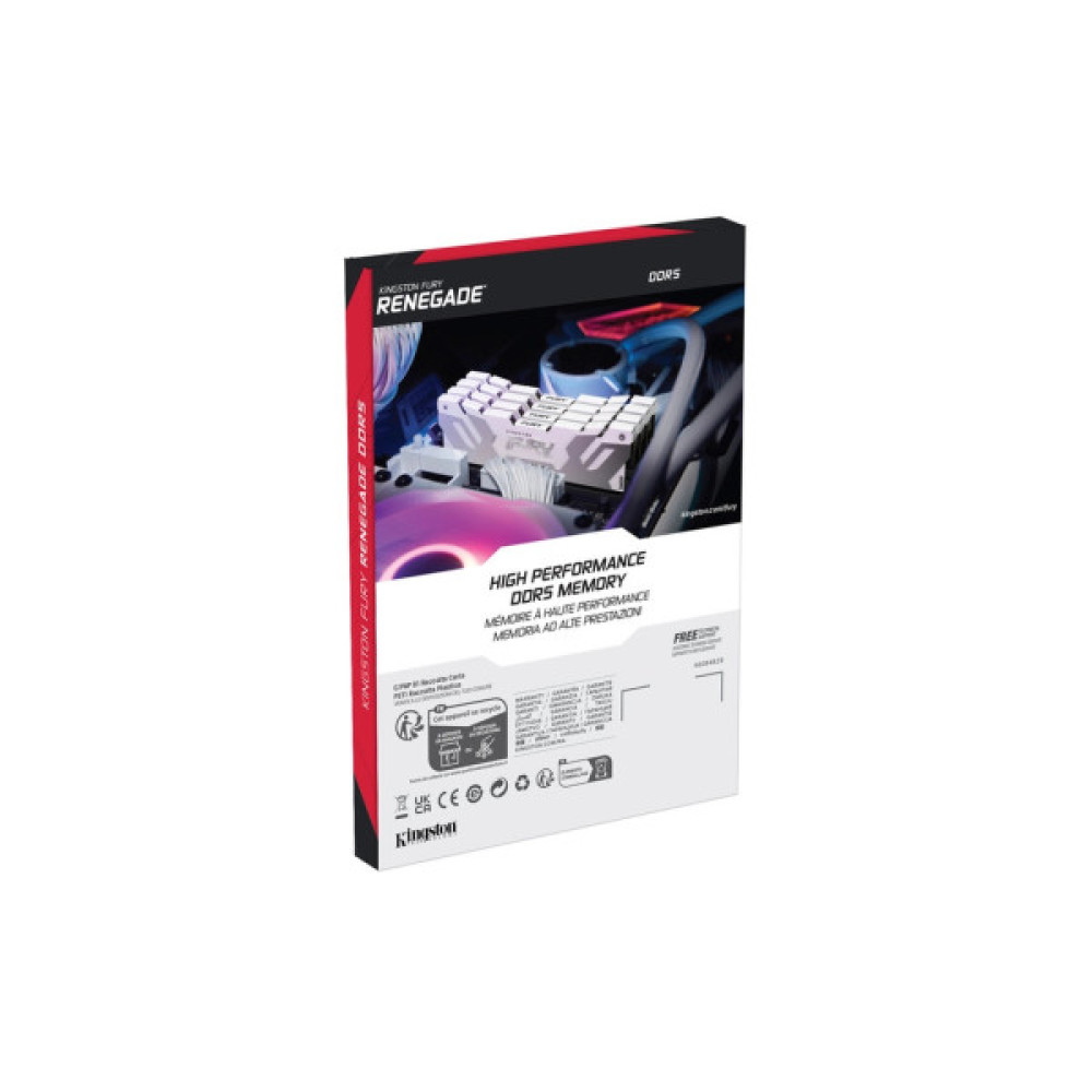 Модуль пам'яті для комп'ютера DDR5 32GB (2x16GB) 8000 MHz Renegade White Kingston Fury (ex.HyperX) (KF580C38RWK2-32)