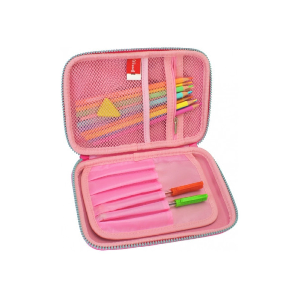 Пенал Cool For School 1 відділення з органайзером рожевий (QT-5650-Pink)