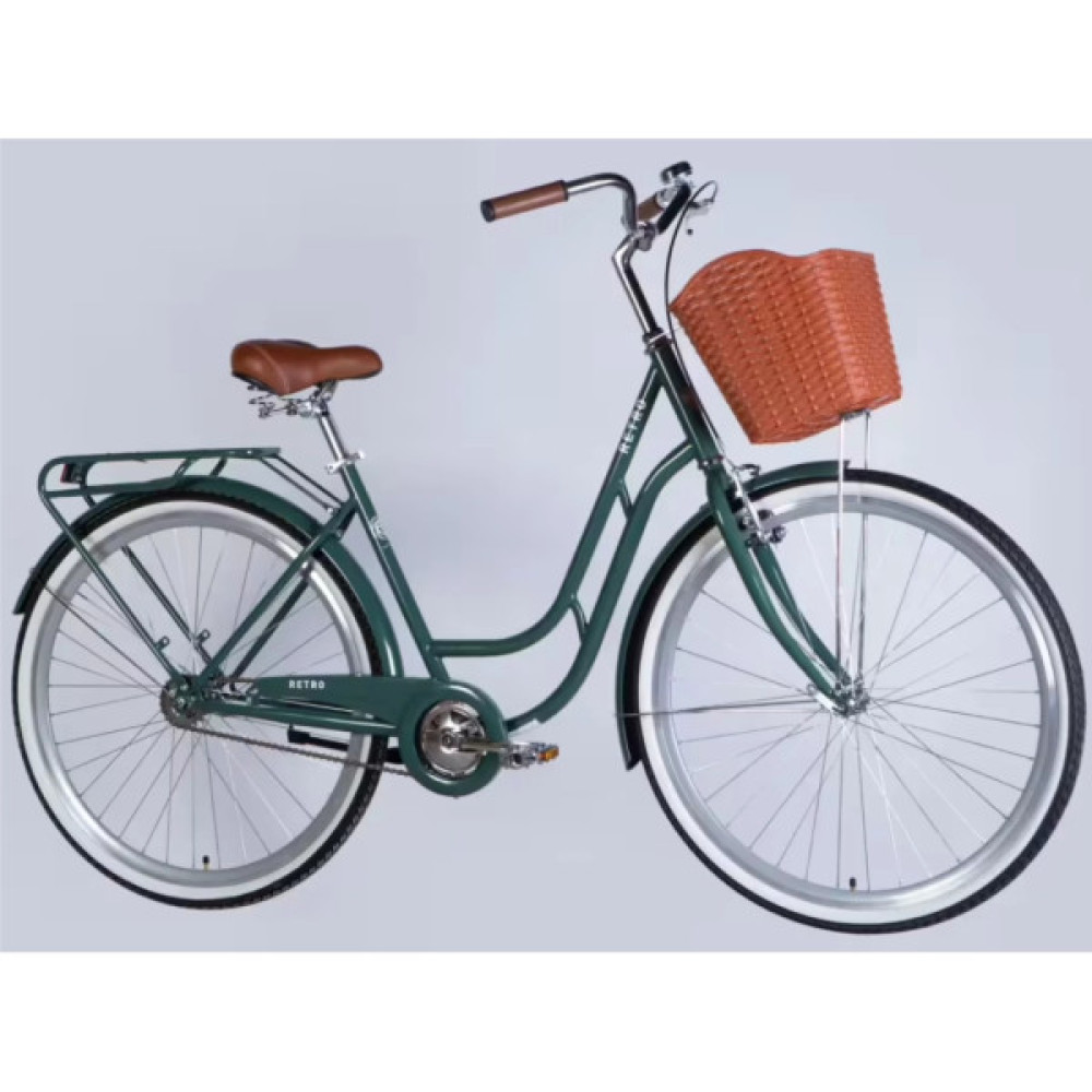 Велосипед Dorozhnik 28" RETRO Velosteel рама-19" ST 2026 зелено-сірий (OPS-D-28-545)