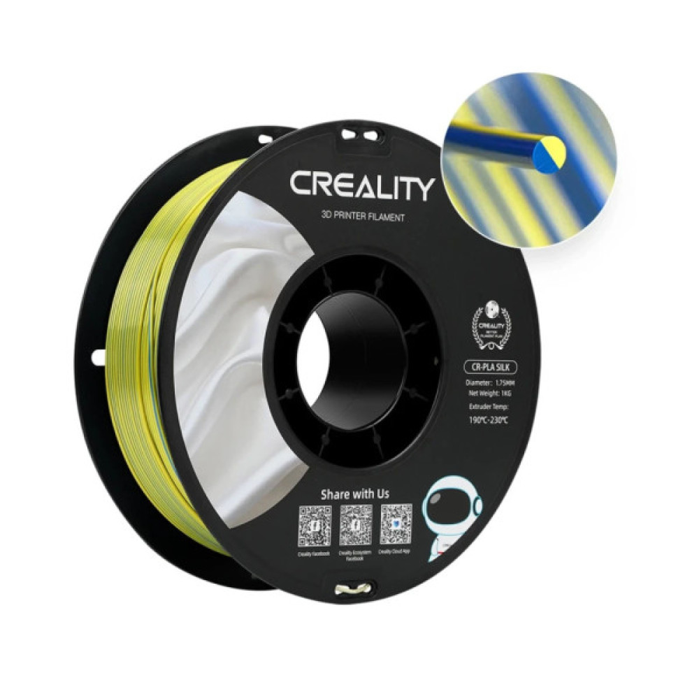 Пластик для 3D-принтера Creality PLA silky shine 1кг, 1.75мм, yellow-blue (3301120014)