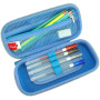 Пенал Cool For School з тисненням 1 відділення Блакитний (QT-5616-Blue) Пенал Cool For School з тисненням 1 відділення Блакитний (QT-5616-Blue)