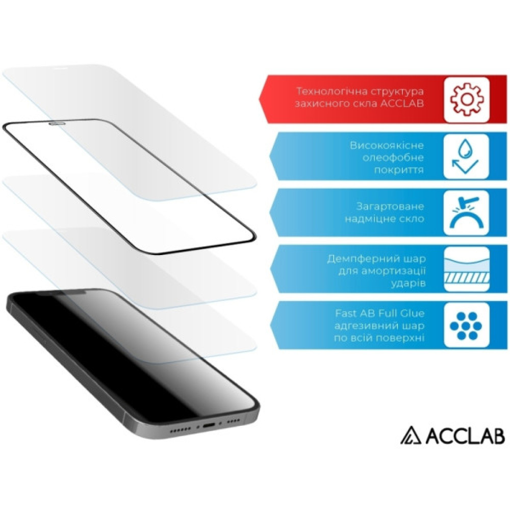 Скло захисне ACCLAB Full Glue Moto G84 Black (1283126582332)