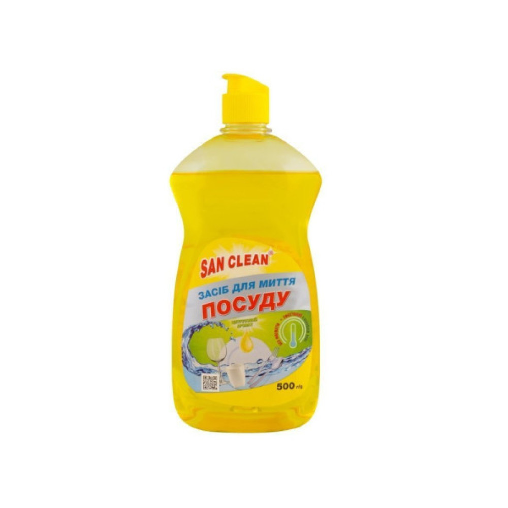 Засіб для ручного миття посуду San Clean Лимон 500 г (4820003540275)
