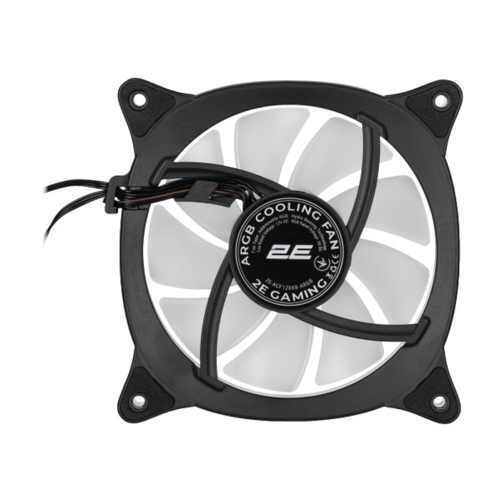Корпусний вентилятор 2E GAMING Air Cool X Fan ACF120XB-ARGB, 120мм, 1200rpm, 3pin, 3pin +5VARGB, 20,4dBa, чорний