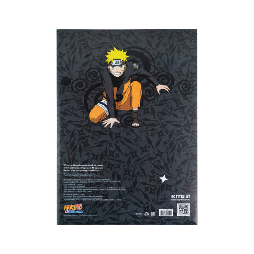 Білий картон Kite A4 Naruto 10 аркушів (NR24-254)